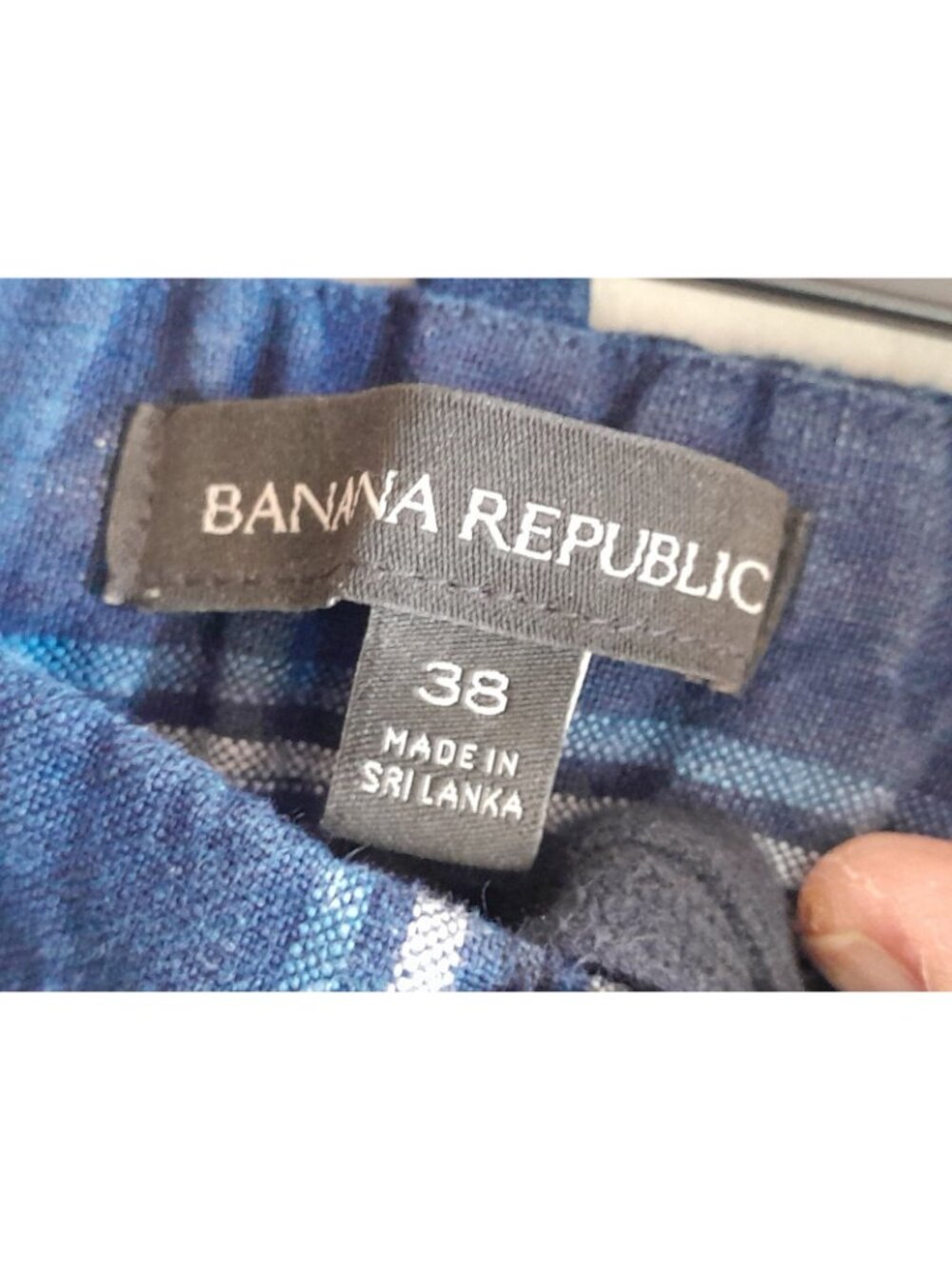 Banana Republic Linen Shorts Vacation Beach Resort Casual Striped Shorts 38 Blue - Picture 4 of 8